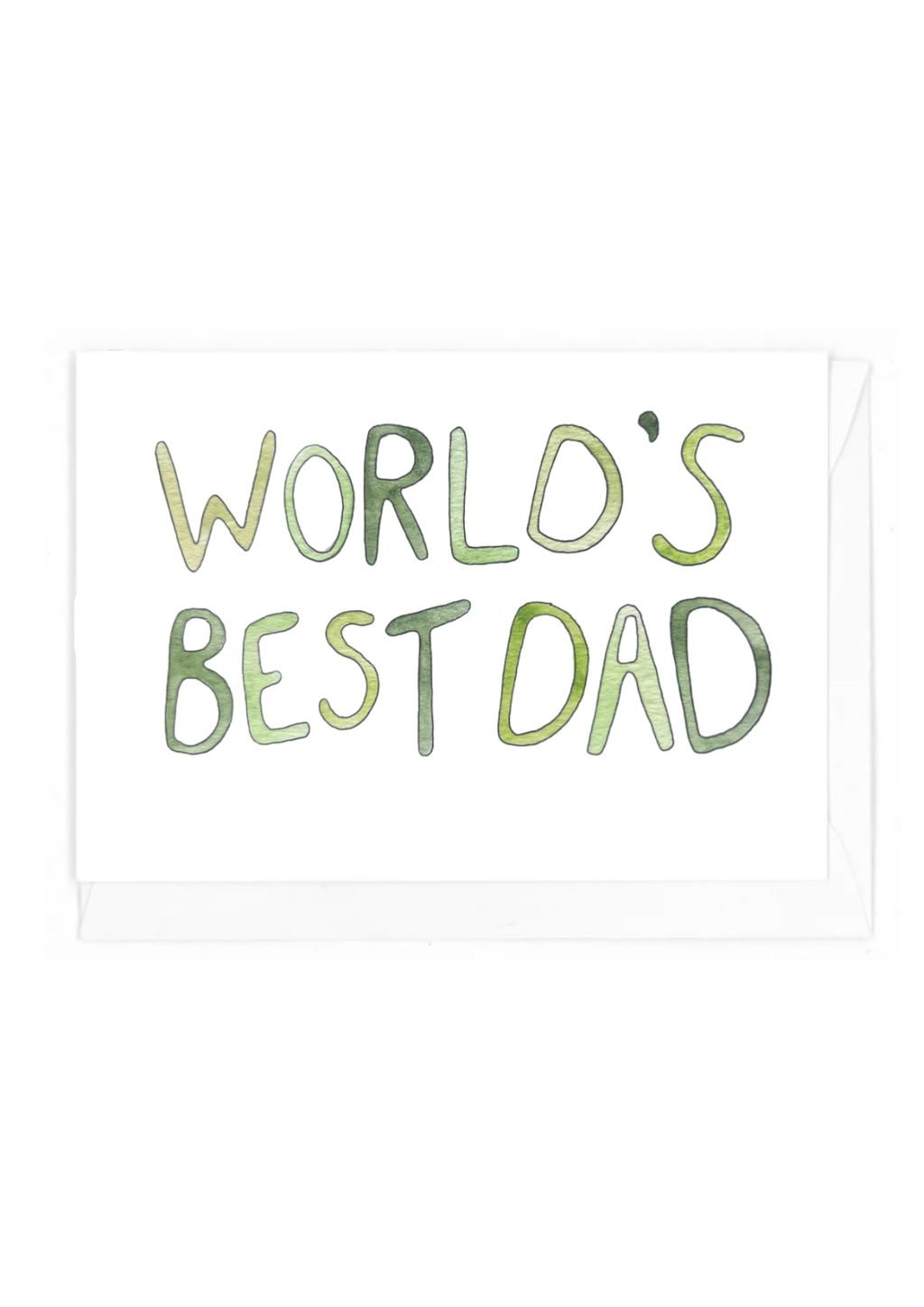 Card with 'World's Best Dad' text on a white background