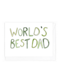 Card with 'World's Best Dad' text on a white background