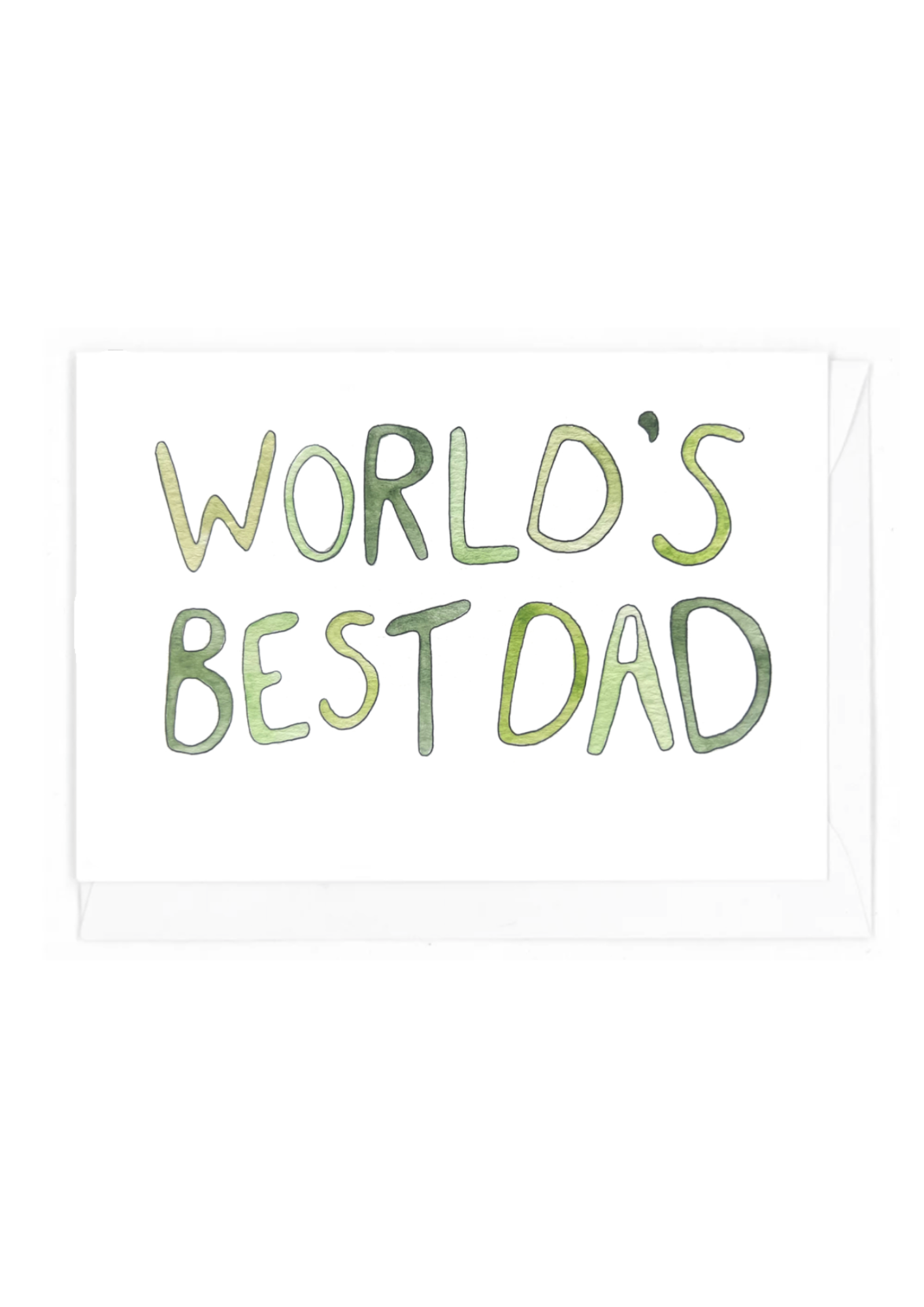 Card with 'World's Best Dad' text on a white background