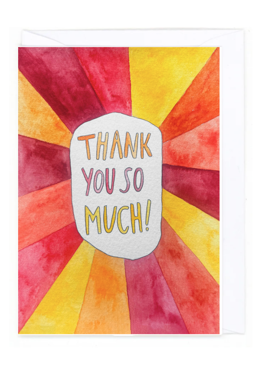 Colorful sunburst design with 'Thank you so much!' text