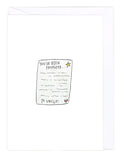 Greeting Card with an Illustration of a note saying 'You've been promoted to uncle!' on a white background