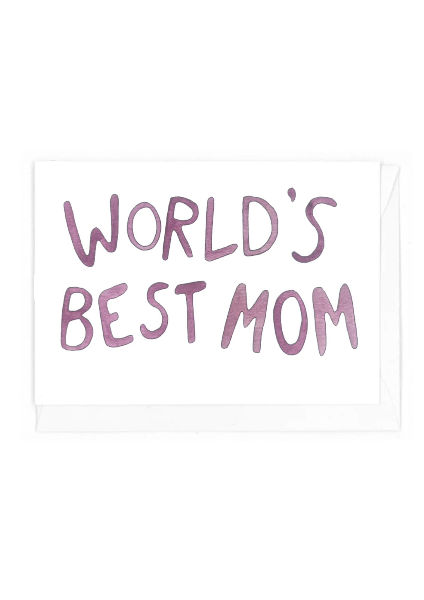 Card with 'World's Best Mom' text on a white background